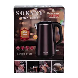 Електрочайник Sokany SK-2203 дисковий 2.2 л, коричневий металік Sokany SK2203 - мініатюра 6