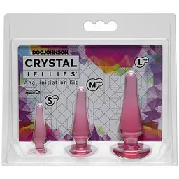 Набір анальних пробок Doc Johnson Crystal JelliesPink, макс. діаметр 2 см 3 см 4 см - мініатюра 3