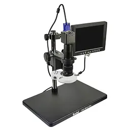 Цифровий мікроскоп з монітором 8" та штативом Kaisi 45A-BD LED (підсвічування 5V, фокус 95 мм, кратність збільшення 12X/77X) - мініатюра 3