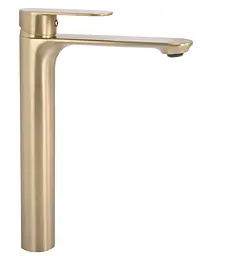 Змішувач для умивальника Rea Drop високий brushed gold REA-B4637 - мініатюра 3