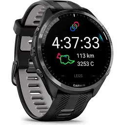 Смарт-годинник Garmin Forerunner 965 Titanium Bezel with Black Case and Black/Powder Gray Silicone Band (010-02809-00/10) [89360] - мініатюра 2