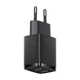 Сітчасте зарядне пристрій Baseus Compact Charger 2U 10.5W EU чорний CCXJ010201 - мініатюра 5
