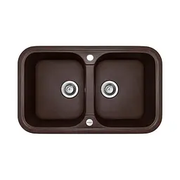 Кухонна мийка Adamant TWINS mokko 765x470x190 мм, 2 повнорозмірні чаші 76,5 см