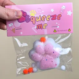 Сквіш антістрес UFT Squish Cat Paw Fluffy 8 Пухнаста лапка White / Pink - мініатюра 5