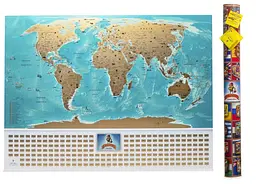 Карта скретч My Map Flags Edition 88×63 см, настінна для подорожей, подарунковий набір для мандрівників - мініатюра 3