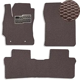 Килимки у салон EVA для Toyota Corolla Е160 / E170 2013-2018 з підп'ятником Коричневі-Коричневий кант 5 шт