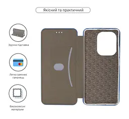 Чехол-книжка для Xiaomi Redmi Note 13 Pro 4G Poco M6 Pro 4G, G-Case, синий, кожаный чехол-книга из экокожи (PU) и TPU, с магнитом, с подставкой и вместительным кардхолдером, противоударный, защита всего корпуса, ArmorStandart (ARM74151) - мініатюра 3
