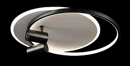 Люстра стельова LED Splendid Ray L2451/480/2+2, 4 лампи, 56 см, чорний та білий, сучасний стиль, з пультом, димер - мініатюра 6