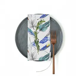 Набір серветок Cosas Mint Feather 2 шт. 30х30 см різнобарвний (Set-2Serviette_FeatherMint_30) - мініатюра 2