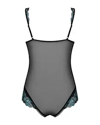 Сітчасте боді на кісточках Obsessive Amanta teddy S/M, чорне, з доступом - мініатюра 6