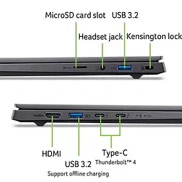 Ноутбук Acer Swift X 14 SFX14-73G 14.5" 2.8K OLED Intel U7-255H 32GB F1TB NVD5060-8 Win11 сірий - мініатюра 2