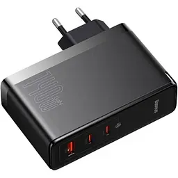 Зарядний пристрій Baseus GaN5 Pro 140W (2 x Type-C + USB) + Кабель Type-C + Type-C) Black (CCGP100201) - мініатюра 2