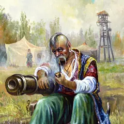 Інтер'єрна картина Старий козак, Україна, історія, інтер'єрний декор, 85×60 см (id2433) - мініатюра 5