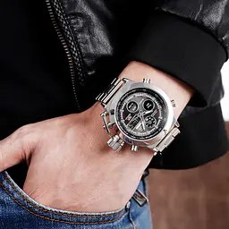 Чоловічий наручний годинник 1515SI Silver Skmei acs0030706 - мініатюра 4