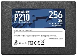 Твердотільний накопичувач SSD 256Gb, P210, SATA3, 2.5", 3D TLC, 500/400 МБ/с Patriot teh0019797