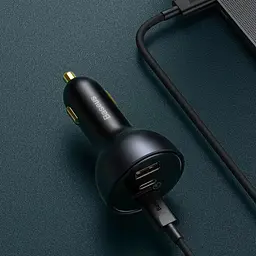 АЗУ Baseus Qualcomm Quick Charge 5 Technology Multi-Port Fast 100W USB+2Type-C+Cable Type-C TZCCZM-0G Black - мініатюра 5