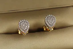 Сережки гвоздики Xuping Jewelry об'ємна крапля з родієм 1,2 см золотисті - мініатюра 3