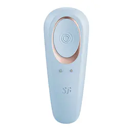 Вібратор для пар Satisfyer Double Classic Light Blue з одним моторчиком - мініатюра 4