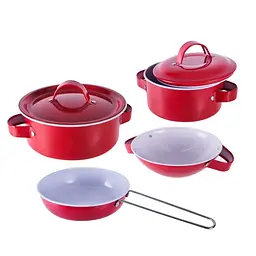 Дитячий набір посуду "Kitchenware" Bambi 620-B5(Red) каструля, пательня