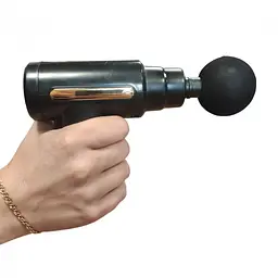 Масажер ручний м'язовий акумуляторний 4 насадки Fascial Gun 8673 - мініатюра 3