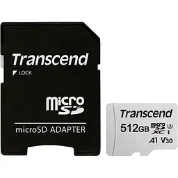 Карта пам'яті Transcend microSDXC 300S 512GB UHS-I (U3) + adapter SD (TS512GUSD300S-A) [71415]