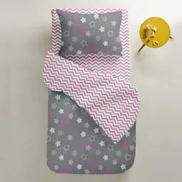 Набір простирадл на резинці Cosas Pink Zigzag & Dots 60х120х12 см (SetSheet_ZigPinkGrey_DropWGrey_120x60) - мініатюра 9