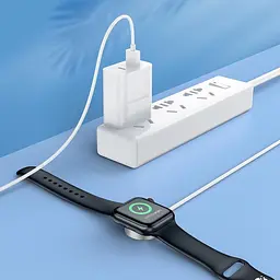 Заряджання кабель магнітний HOCO CW39 Wireless charger USB для iWatch 1 - 7 / SE біле - мініатюра 6