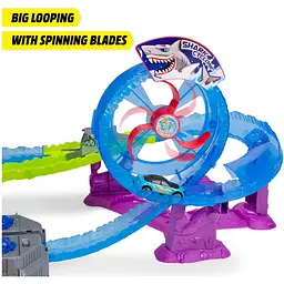 Ігровий трек Dickie Toys Біла акула з машинкою зі звуковим та світловим ефектом (3338002) - мініатюра 4
