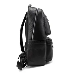 Чоловічий шкіряний рюкзак чорний Tiding Bag A25F-210727A