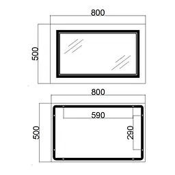 Дзеркало Qtap Cardinal 500x800 з LED-підсвічуванням Touch, з антизапотіванням, з димером температури кольору (3000-6500K) Reverse QT0478C5080 - мініатюра 2