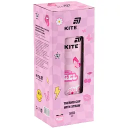 Термочашка Kite Angel з трубочкою 500 мл (K25-1264-2) - мініатюра 4