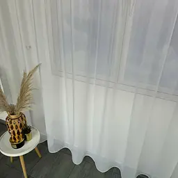 Турецький тюль креп з люрексом білий 300х270, тасьма ALBO pbe0052340 - мініатюра 6