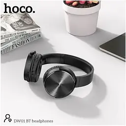 Навушники бездротові Hoco DW01 Foldable Headphones накладні складні чорні - мініатюра 4
