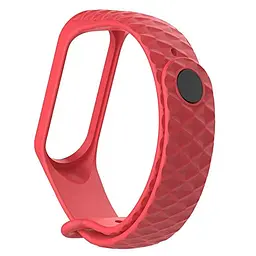 Силіконовий ремінець Watchbands Ribbed для Xiaomi Mi Band 3 червоний (WB008RIBBEDRED) - мініатюра 2