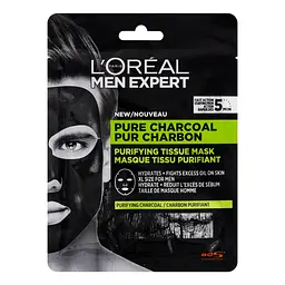 Тканинна маска L'Oreal Paris Men Expert Pure Charcoal, для чоловіків, 30 г - мініатюра 2