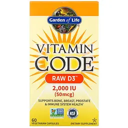 Вітамін D3 Garden of Life Vitamin Code RAW D3 50 мкг 60 капсул (GOL11413) - мініатюра 2