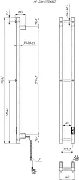 Рушникосушка електрична Slim, 1170х140х80мм, таймер-регулятор, сталь, чорний матовий Hygge Family van0000871 - мініатюра 4