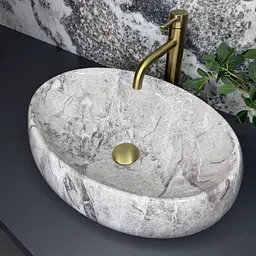 Умивальник VBI Veneto накладний 46.5x33 см stone glossy VBI-012814