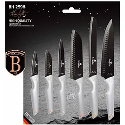 Набір ножів Berlinger Haus Moonlight Collection, 6 предметів, сірий (BH 2598) - мініатюра 2