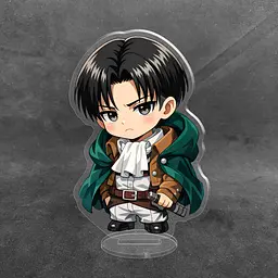 Акрилова колекційна фігурка Чібі Chibi Атака титанів Леві Аккерман 2 10 см - мініатюра 2