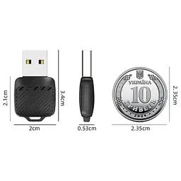 Бездротовий USB міні-адаптер EKIY 2в1 для автомобіля з Apple CarPlay або Android Auto, WiFi 5G, Bluetooth 5.0 (EC03) - мініатюра 2