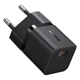 Мережевий зарядний пристрій Baseus GaN5 Fast Charger (mini) 1C 25W EU Cable Type-C to Type-C 1m чорний P10110909113-01 - мініатюра 4