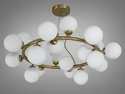 Підвісна люстра Loft Бульбашки для вітальні Diasha LQ7063/20BR золото 75 см на 20 ламп G9 - мініатюра 3