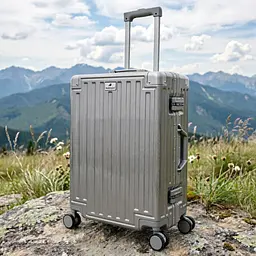 Валіза середня M Madisson Snowball 66503 M 64x43x26 см 100% полікарбонат на клямках Срібна - мініатюра 4