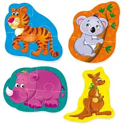 М'які бебі пазли Малюк зможе "Тигреня та друзі" Vladi Toys VT1106-72 Різнокольоровий