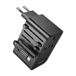 Мережевий фільтр живлення HOCO AC18A 1 роз, 2 USB, USB-C, 35W, 1,5м, Black (AC18AB) - мініатюра 5
