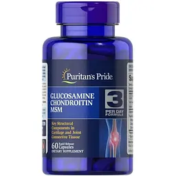 Амінокислота Puritan's Pride Chondroitin Glucosamine MSM 3 Per Day Formula, 60 капсул vit0003778