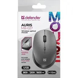Мишка Defender Auris MB-027 Silent Wireless Grey (52029) - мініатюра 6