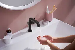 Змішувач для умивальника Hansgrohe Tecturis S CoolStart EcoSmart+ з донним клапаном matt black 73323670 - мініатюра 3