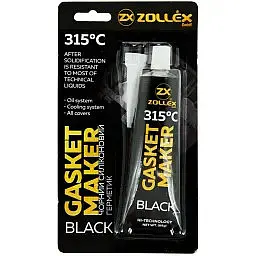Герметик прокладка Zollex Black Gasket Maker чорний 85 г